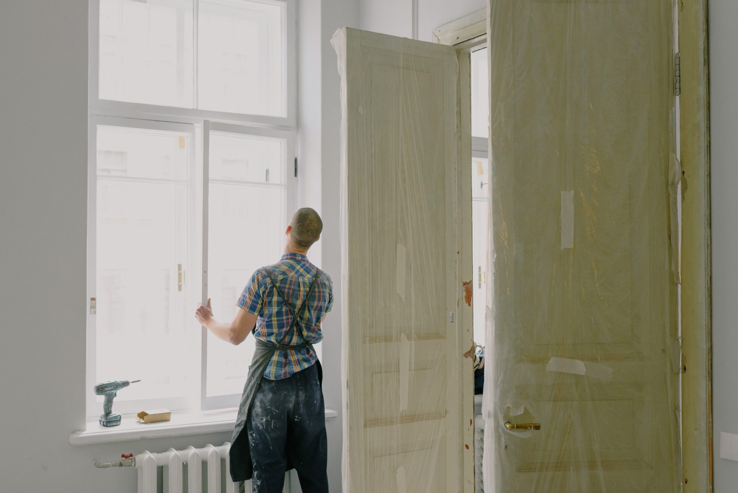 person fitting in new window