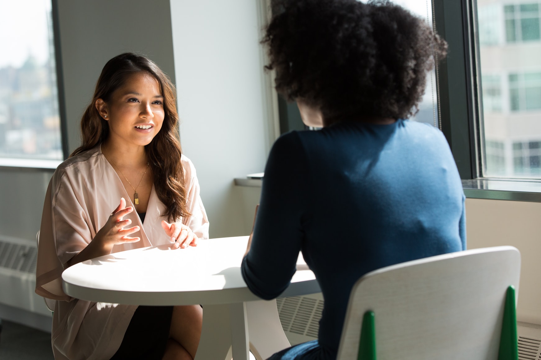 two women having a conversation